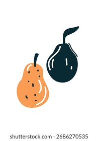 Ilustración vectorial de pera ecológica