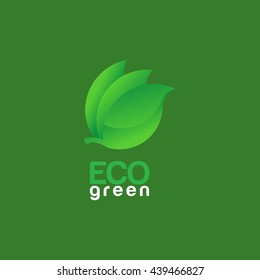 vector illustration of eco green logo design template. flat style
