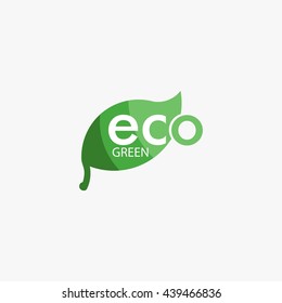 vector illustration of eco green logo design template. flat style
