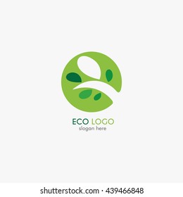 vector illustration of eco green logo design template. flat style