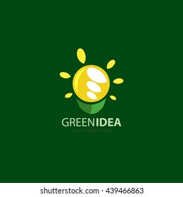 vector illustration of eco green logo design template. flat style