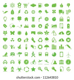 Iconos ecológicos ilustrados por vectores.