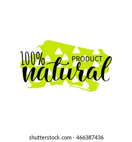 Vector illustration eco logos, labels, badges. Modern brush calligraphy. Handwritten ink lettering for ecology nature design farm market, vegan store, stickers, banners, cards, advertisement.