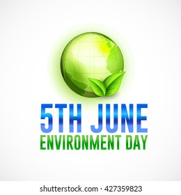 Vector illustration eco poster,eco banner or eco card for world environment day with stylish typography,mother earth globe and green leaves.