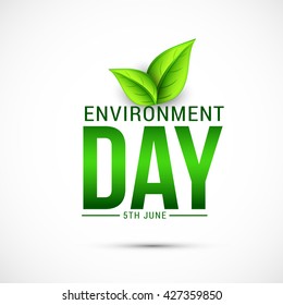 Vector illustration eco poster,eco banner or eco card for world environment day with stylish typography and green leaves.