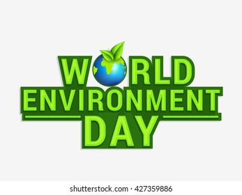 Vector illustration eco poster,eco banner or eco card for world environment day with stylish typography,mother earth globe and green leaves.