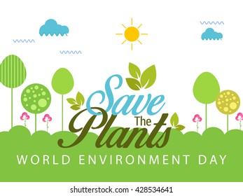 Vector illustration, eco poster,eco banner or eco card for world environment day.