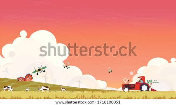 vector-illustration-of-eco-smart-farming-management-with-internet-of