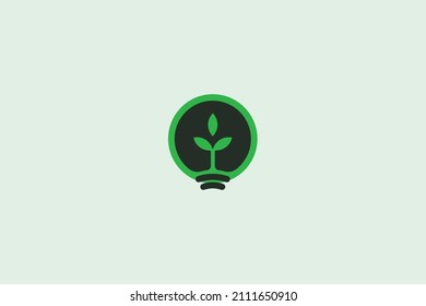 vector illustration of eco-energy light logo. bulb symbol