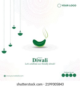 Vector illustration for eco-friendly Diwali Indian festival