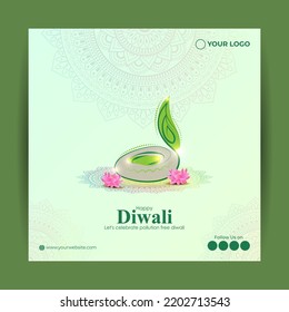 Vector illustration for eco-friendly Diwali Indian festival