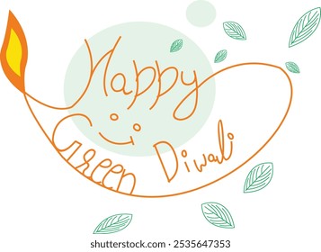 Ilustração vetorial para o cartão de saudação ecológico Diwali Indian festival Festival of Lights