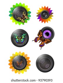 vector illustration of eco-friendly lens set