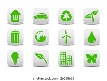 Vector illustration of ecological icons .You can use it for your website, application or presentation