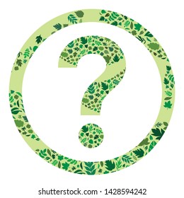 vector illustration of ecological solutions green question mark in circle shape design 