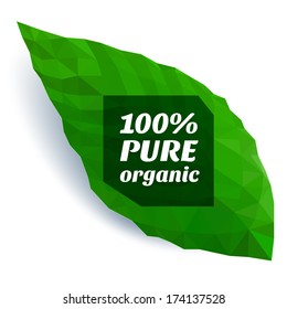 Vector illustration of ecology concept with triangle green leaves.