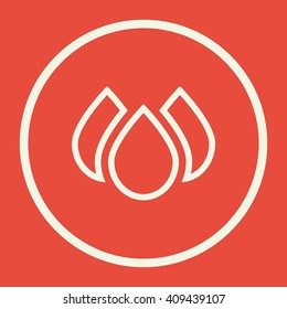 Vector illustration of Ecology drops sign icon on red background.