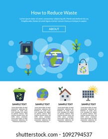 Vector illustration with ecology flat icons