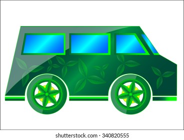 The vector illustration of the ecology isolated in white, the concept of the ecology transport.