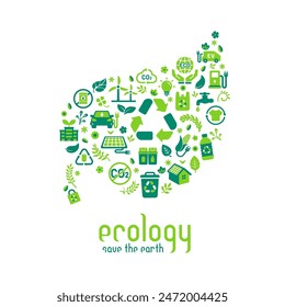 Vector  illustration with ecology motif