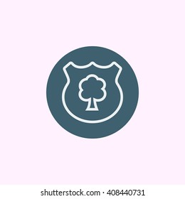 Vector illustration of ecology shield icon. Premium quality web icon