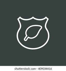 Vector illustration of ecology shield icon. Premium quality web icon