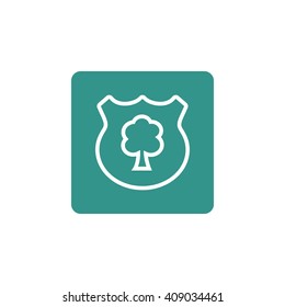 Vector illustration of ecology shield icon. Premium quality web icon