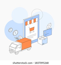 Vector illustration for e-commerce and delivery.