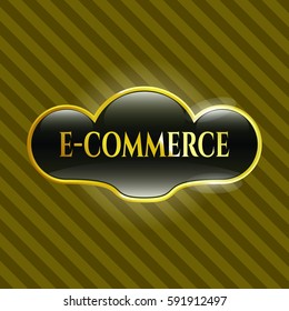 vector illustration  e-commerce golden badge
