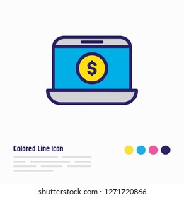 Vector illustration of e-commerce icon colored line. Beautiful wholesale element also can be used as online shop icon element.