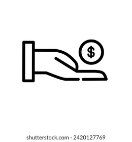 Vector illustration economy hand and dollars icon