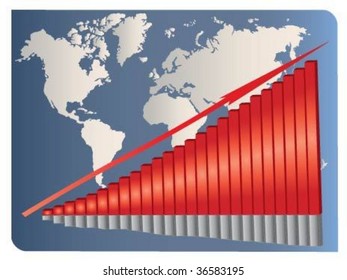 Vector illustration of economy progressive in the world