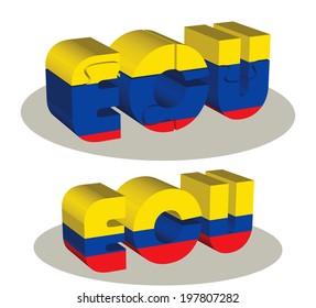 Vector illustration of Ecuador Flag in puzzle isolated on white background