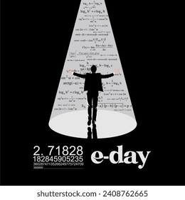 Vector illustration of e-Day celebrating the mathematical constant e which has the value 2.7182818. It is celebrated on February 7th
