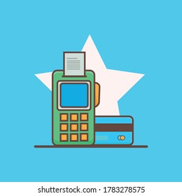 vector illustration of EDC machine and ATM card. financial design concept