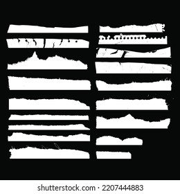 Vector illustration edges shredded paper silhouette isolated on black background