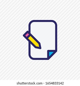 Vector illustration of edit icon colored line. Beautiful storage element also can be used as writing icon element.