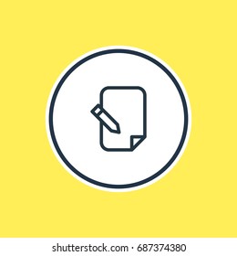 Vector Illustration Of Edit Outline. Beautiful Archive Element Also Can Be Used As Agreement Element.
