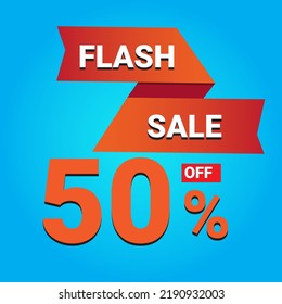 vector illustration of editable banner flash sale advertising sticker.