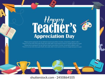 Vector illustration editable teacher appreciation day post banner template