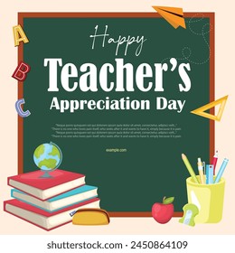 Vector illustration editable teacher appreciation day post banner template