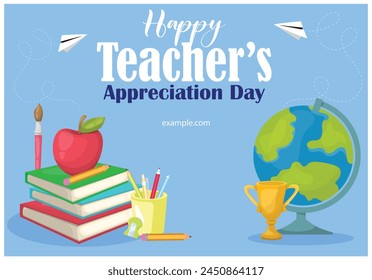 Vector illustration editable teacher appreciation day post banner template