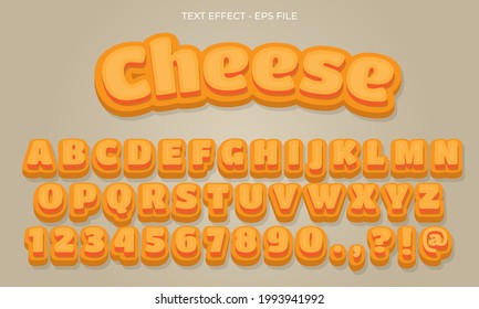 Vector illustration of editable yellow cheese and comic 3d effect text. suitable for business graphic assets, posters, banners, print media, etc.