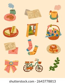 Ilustração vetorial para edição ou materiais de apresentação com um tema bonito e brilhante da manhã de domingo