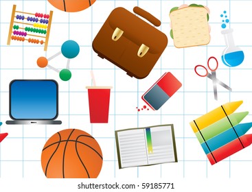 Vector illustration of education background on white paper