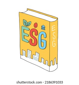 Vector illustration of education concept. Book of ESG