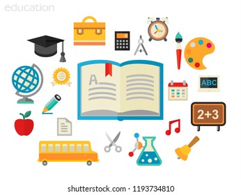 Vector illustration of education concept, flat style