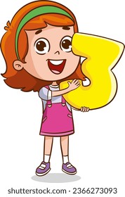 vector illustration of Education Concept With Funny School Child