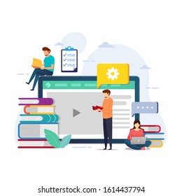 Vector illustration of education design concept for online course