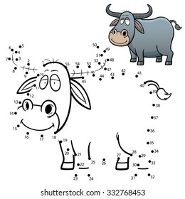 Vector Illustration of Education dot to dot game - Buffalo
